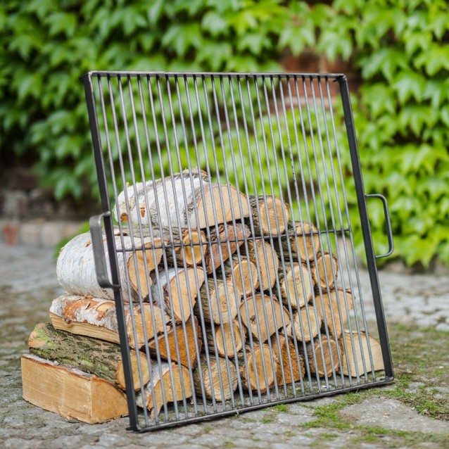 Grille cuisson carrée en acier avec poignées pour brasero de 60cm
