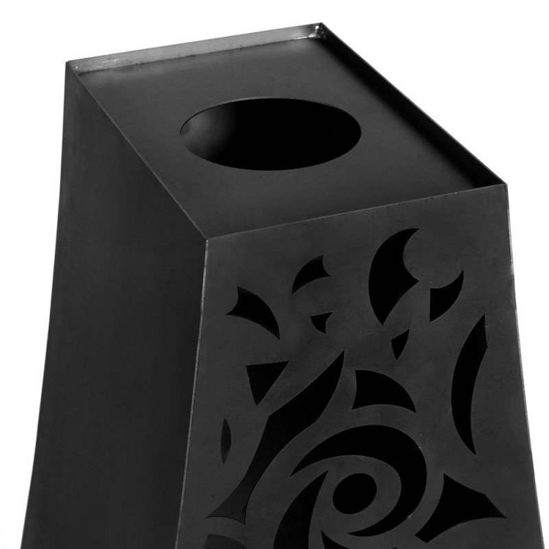 Une ouverture sur la partie supérieure de la cheminée Hawana permet de cuisiner au feu de bois.