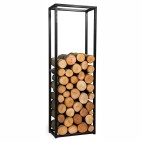 Porte-bûches rectangulaires Cornel de 150cm de hauteur avec profilés en acier