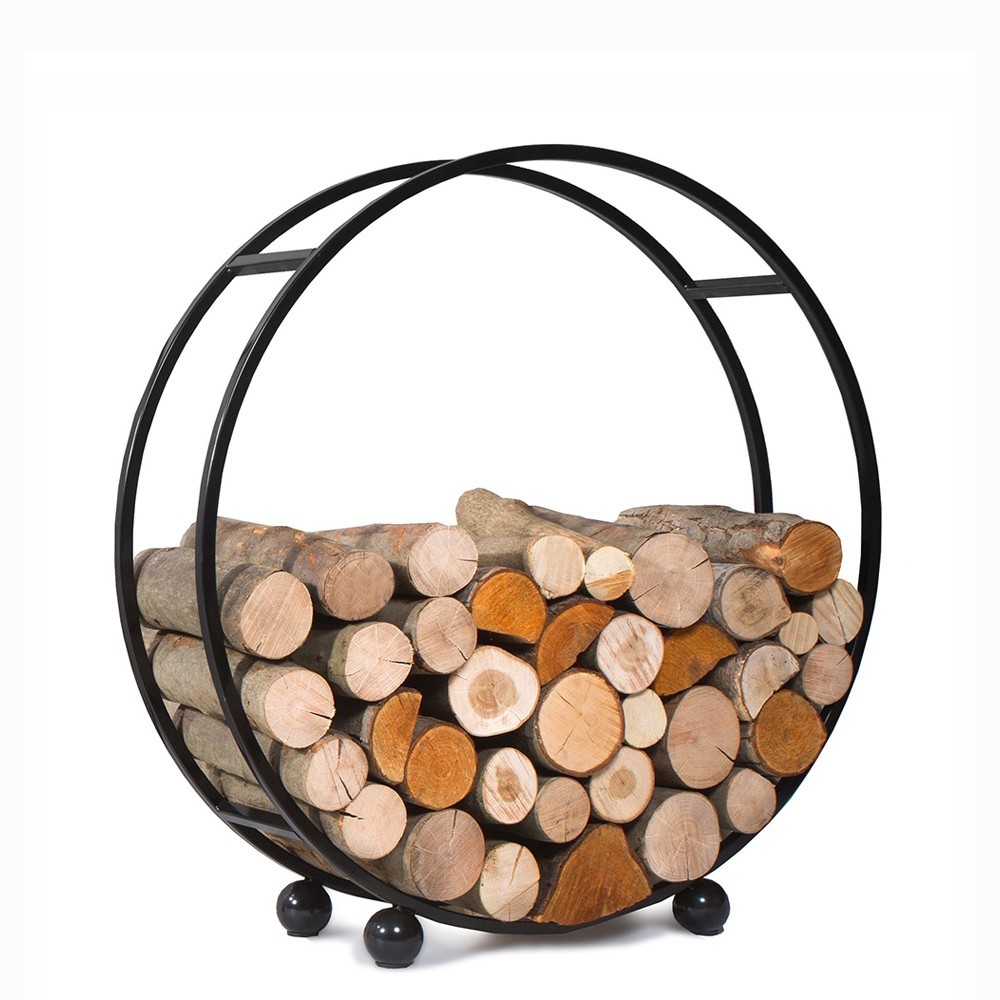 Porte-bûches Daisy de forme ronde 80cm de diamètre pour empiler votre bois - moderne et élégant