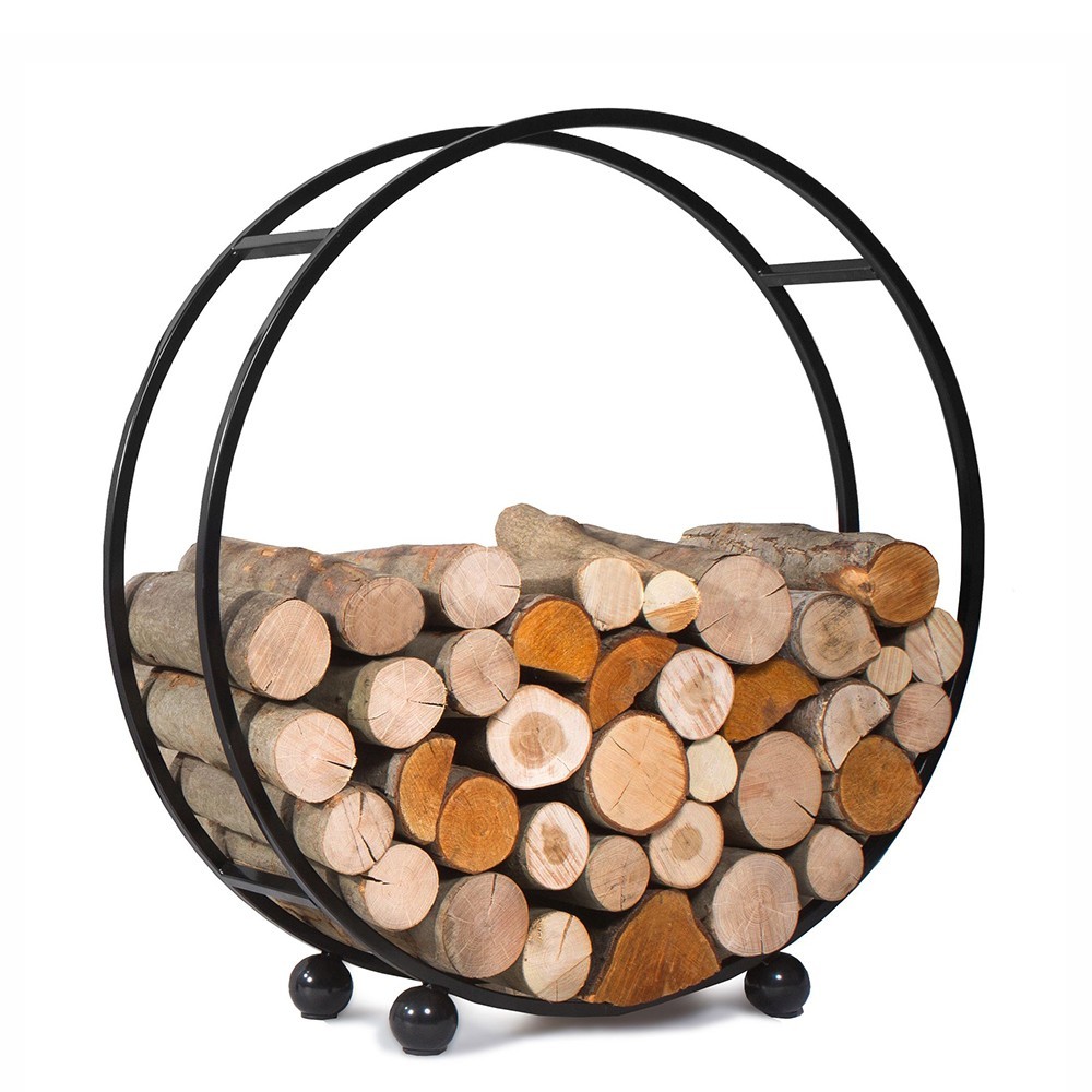 Porte-bûches Daisy de forme ronde 100cm de diamètre pour empiler votre bois - moderne et élégant