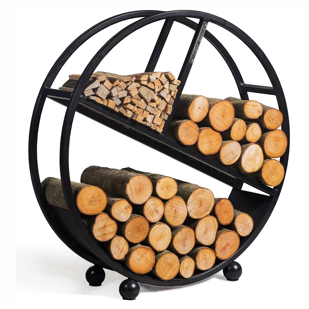 Porte-bûches Diego pratique et esthétique de 100cm de diamètre - rangement optimal du bois