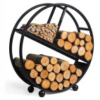 Porte-bûches Diego pratique et esthétique de 100cm de diamètre - rangement optimal du bois