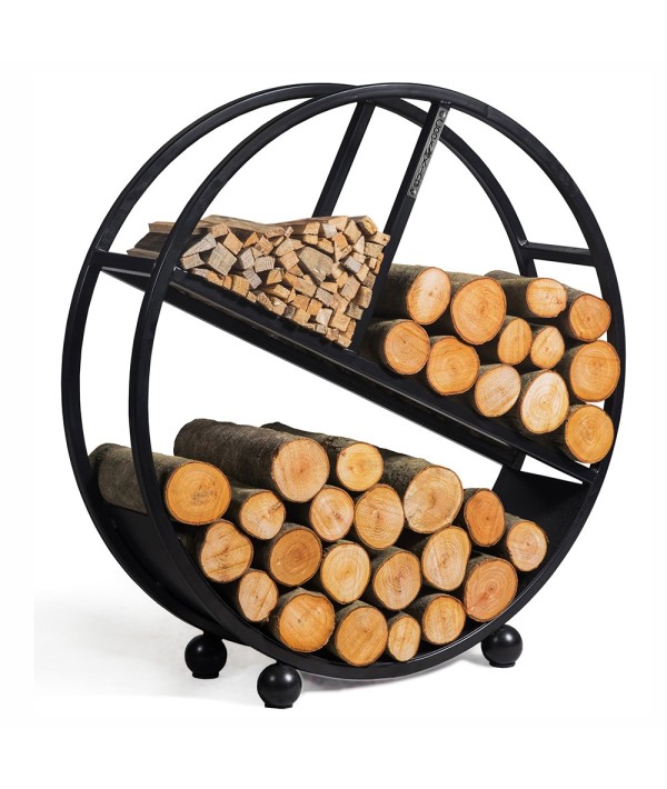 Porte-bûches Diego pratique et esthétique de 100cm de diamètre - rangement optimal du bois