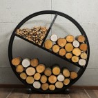 Porte-bûches Diego pratique et esthétique de 100cm de diamètre - rangement optimal du bois