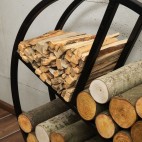 Porte-bûches Diego pratique et esthétique de 100cm de diamètre - rangement optimal du bois