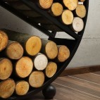 Porte-bûches Diego pratique et esthétique de 100cm de diamètre - rangement optimal du bois