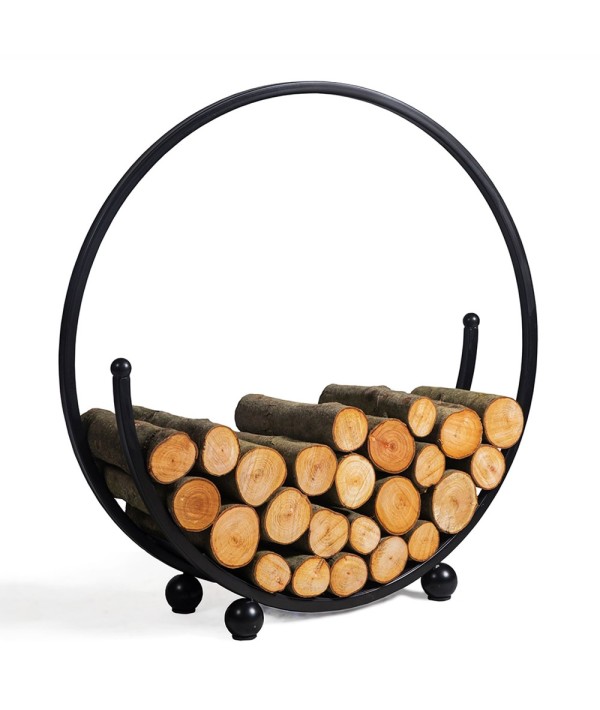 Porte-bûches circulaire Spiral de 80cm de diamètre - fonctionnel et esthétique - hauteur 82cm