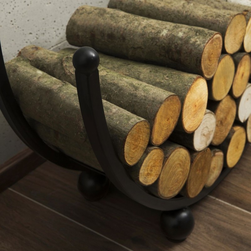 Porte-bûches circulaire Spiral de 80cm de diamètre - fonctionnel et esthétique - hauteur 82cm