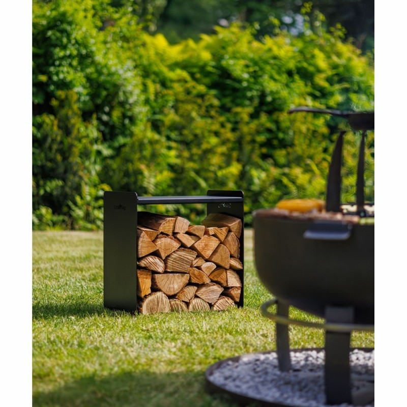 Porte-bûches Fuego - profilés en acier robustes (exemple de mise en situation)