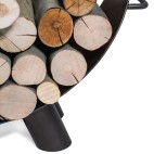 Porte-bûches Mila pour brasero - acier robuste 3mm épaisseur - design original