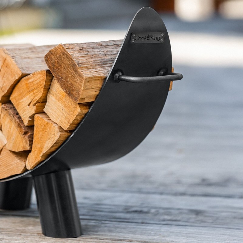 Porte-bûches Mila pour brasero - acier robuste 3mm épaisseur - design original