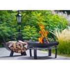 Porte-bûches Mila pour brasero - acier robuste 3mm épaisseur - design original