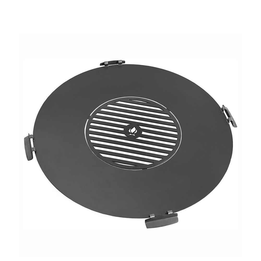 Plaque pour braséro de 78cm de diamètre avec 4 poignées et grille de cuisson 37cm