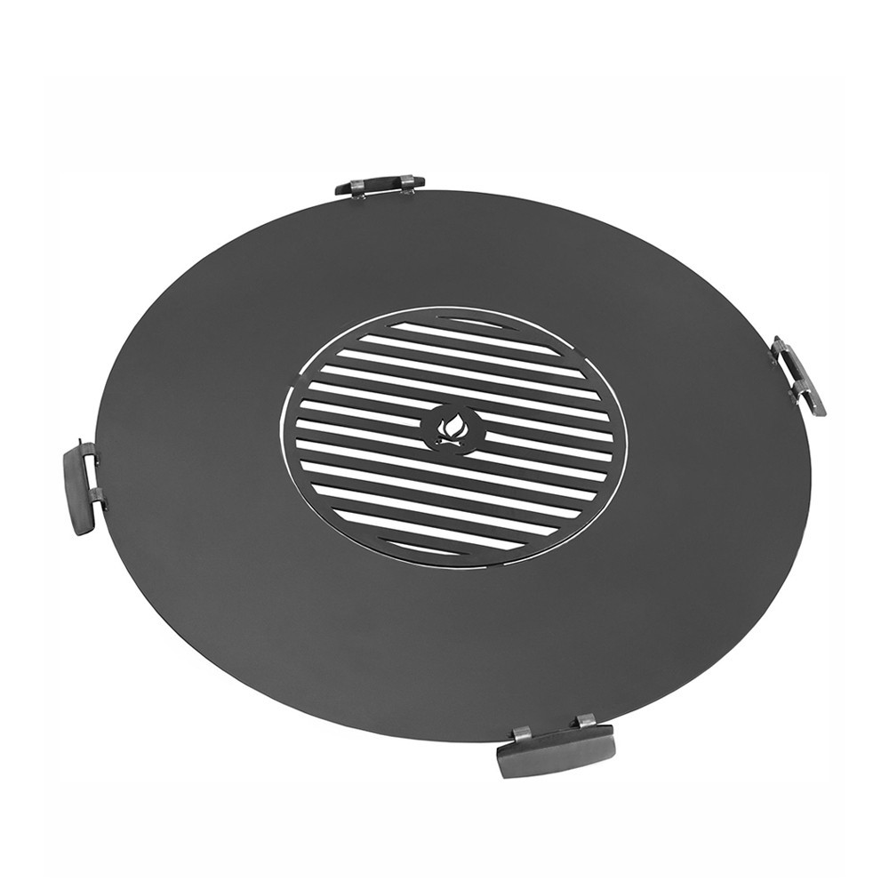 Plaque pour braséro de 82cm de diamètre avec 4 poignées et grille de cuisson 37cm