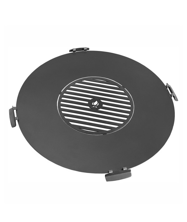 Plaque pour braséro de 98cm de diamètre avec 4 poignées et grille de cuisson 47cm