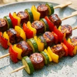 Recette de brochettes de chorizo et légumes grillés