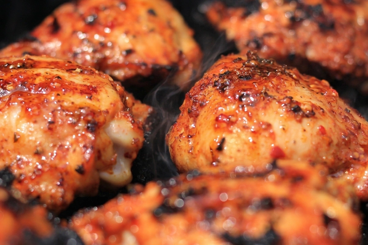 Recette de cuisses de poulet sauce piri-piri : volaille croustillante et tendre au brasero plancha