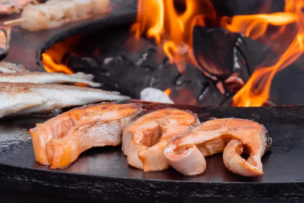 Recette de darnes de saumon au brasero