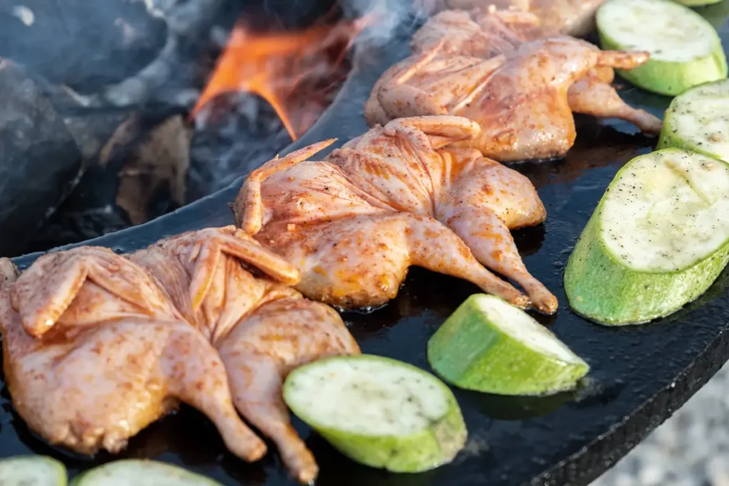 Recette de cailles marinées au brasero
