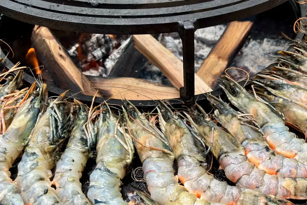 Recette de gambas épicées au brasero