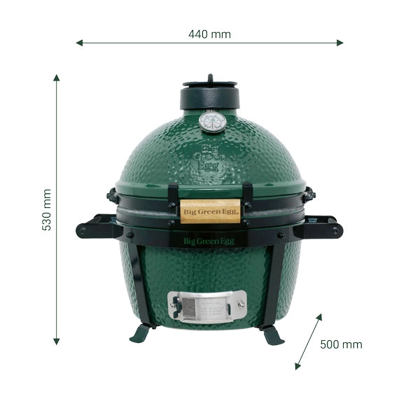 le minimax de Big green egg est fourni avec un chassis à poignées